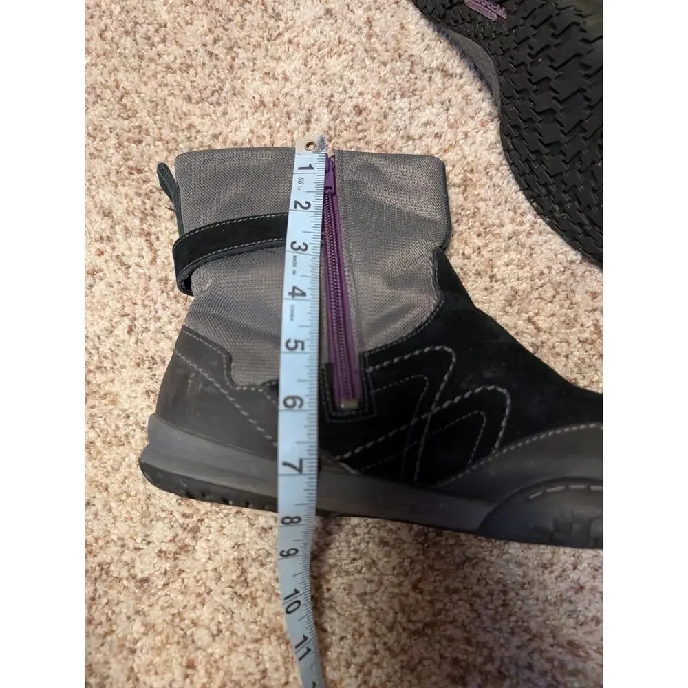 Merrell Albany Sky Boots Women Size 9.5 Black Gray Waterproof Suede Zip Ankle
